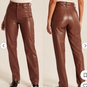 ABERCROMBIE & FITCH | 90s straight ultra high-rise leather pants size 12 L